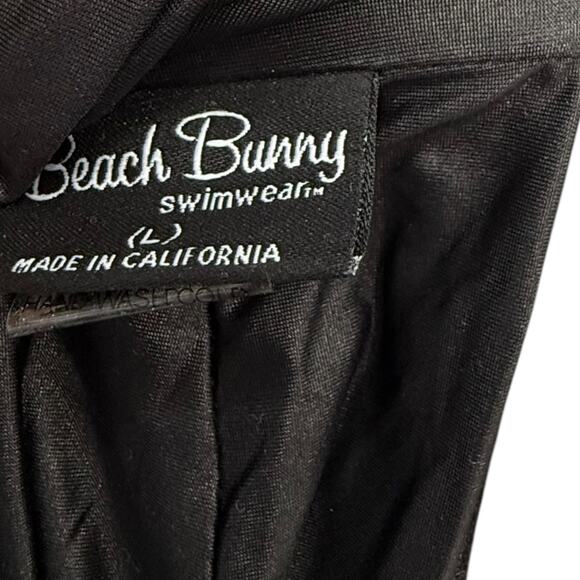 Beach Bunny Black Bikini Set Dangling Pastel Jewels Chain Halter Top L Bottoms M - Picture 10 of 13